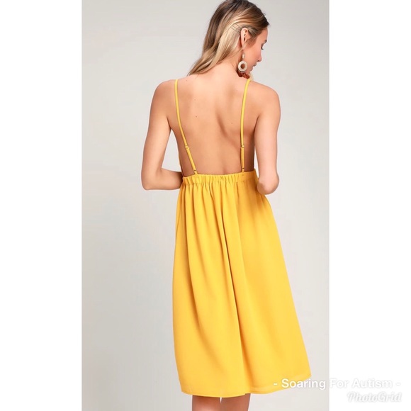 Lulu’s melena mustard yellow lace dress - Picture 2 of 6